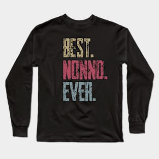 Vintage Best Nonno Ever Retro Funny Quotes Happy Fathers Day Long Sleeve T-Shirt